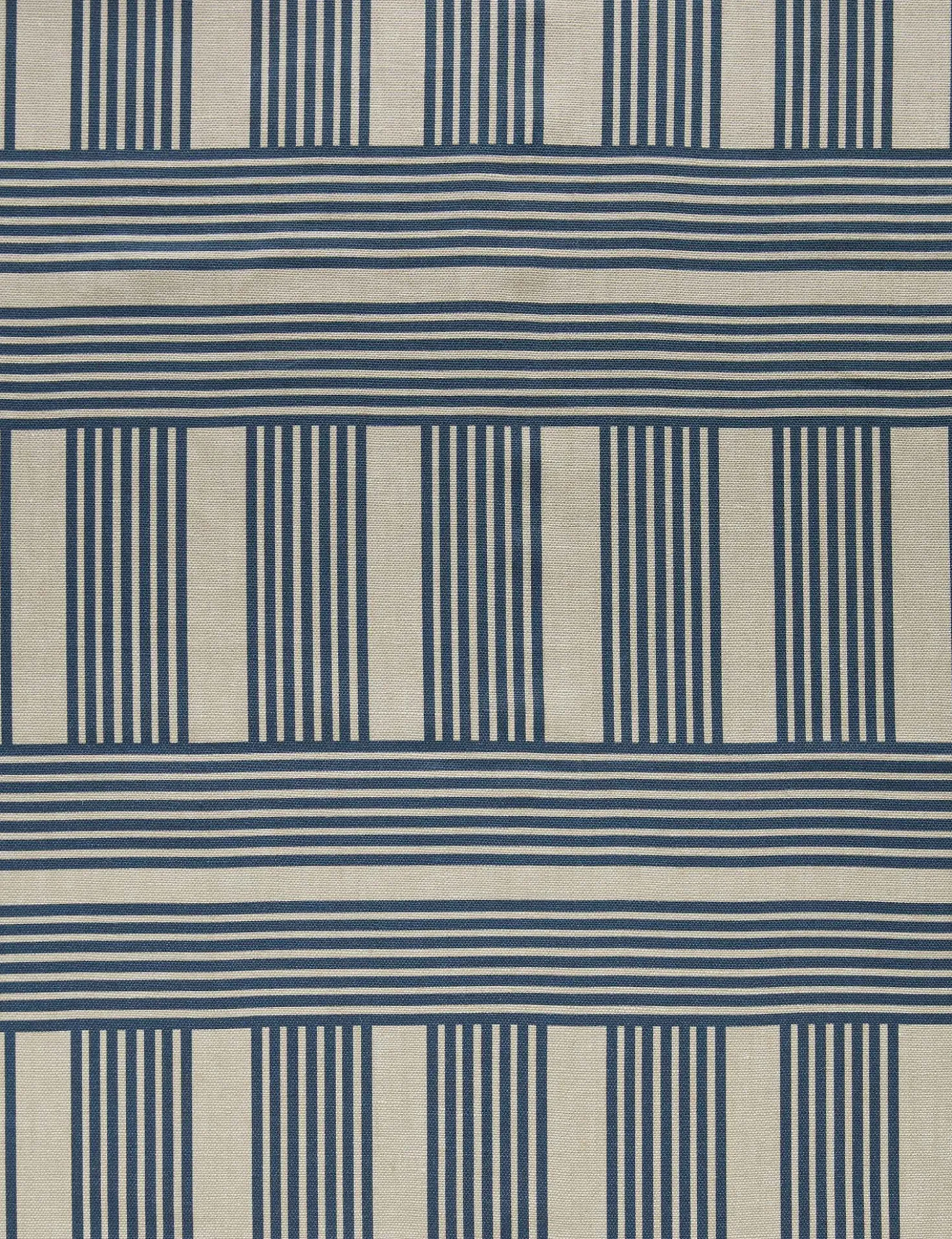 Roman Holiday Grid Flax Linen Fabric by Wallshoppe