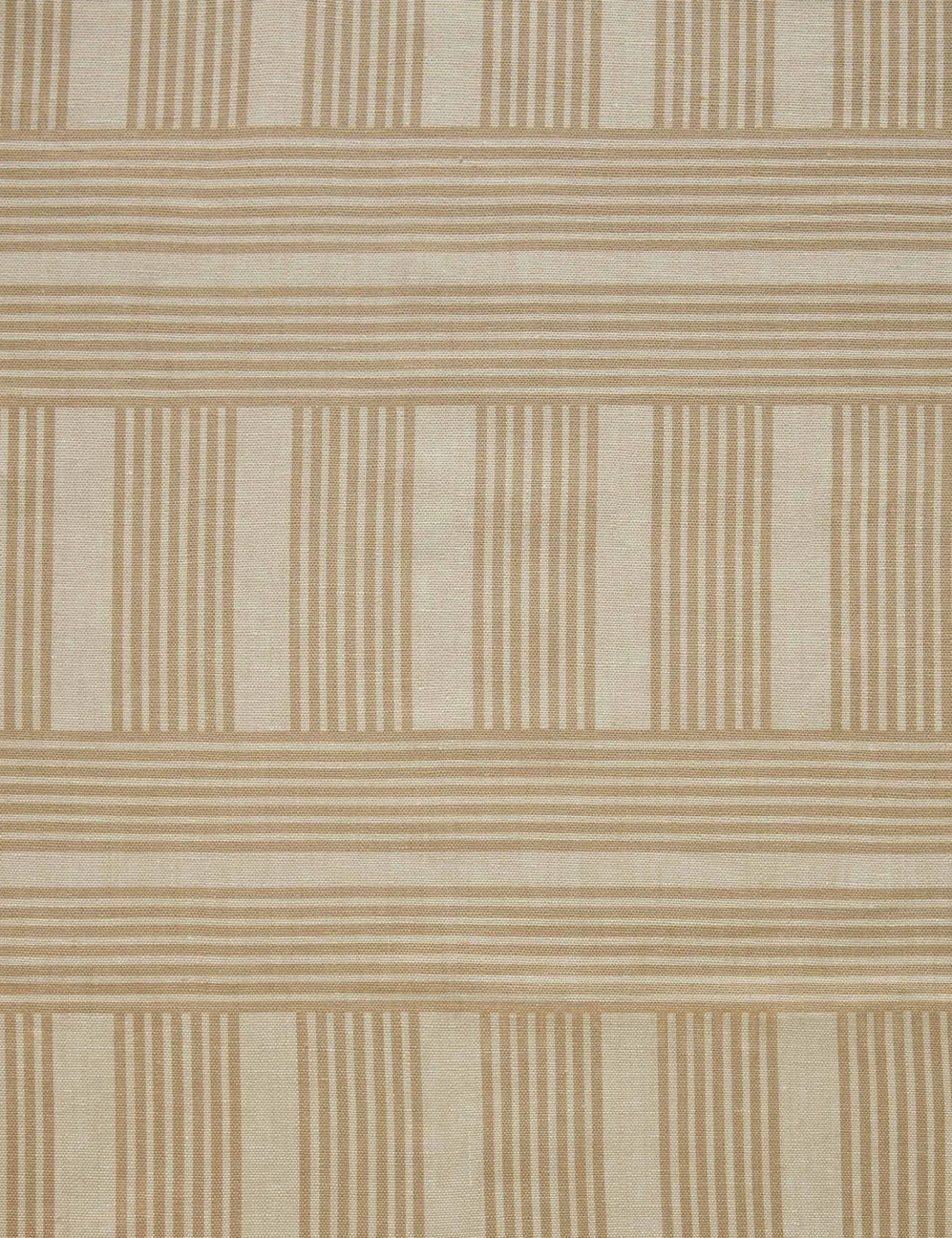 Roman Holiday Grid Flax Linen Fabric by Wallshoppe