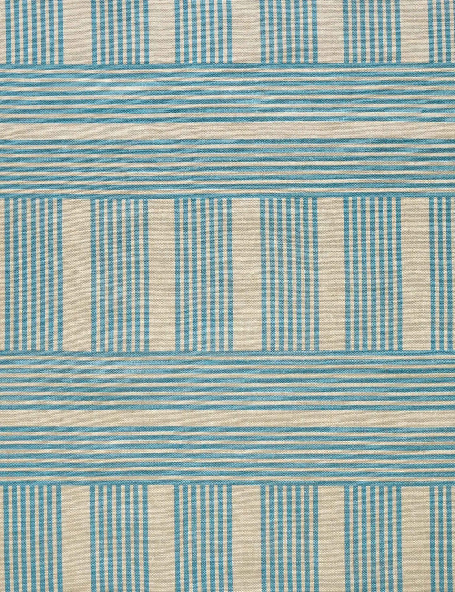 Roman Holiday Grid Flax Linen Fabric by Wallshoppe