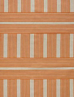 Roman Holiday Grid Flax Linen Fabric by Wallshoppe