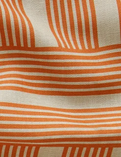Roman Holiday Grid Flax Linen Fabric by Wallshoppe