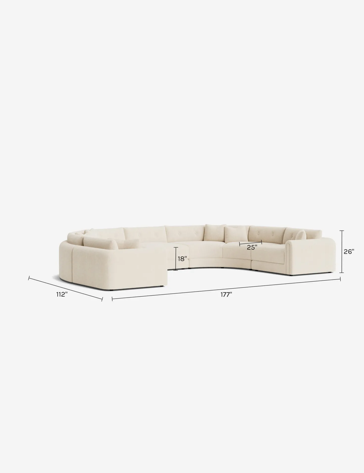 Rosado Modular U-Shaped Sectional Sofa