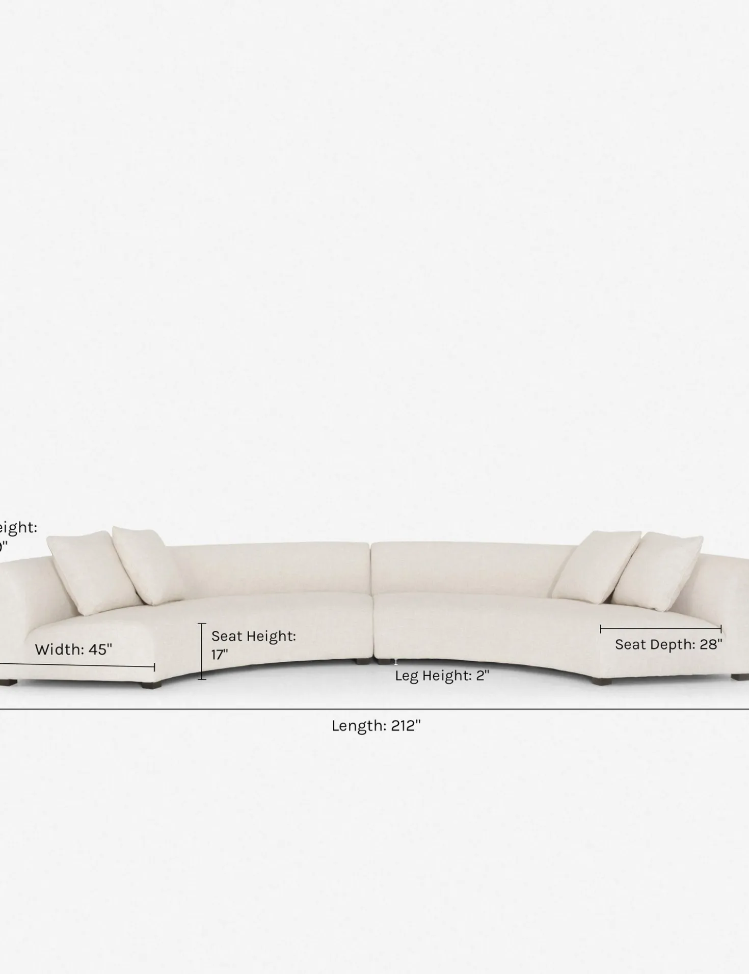 Saban 2-Piece Curved Sectional Sofa