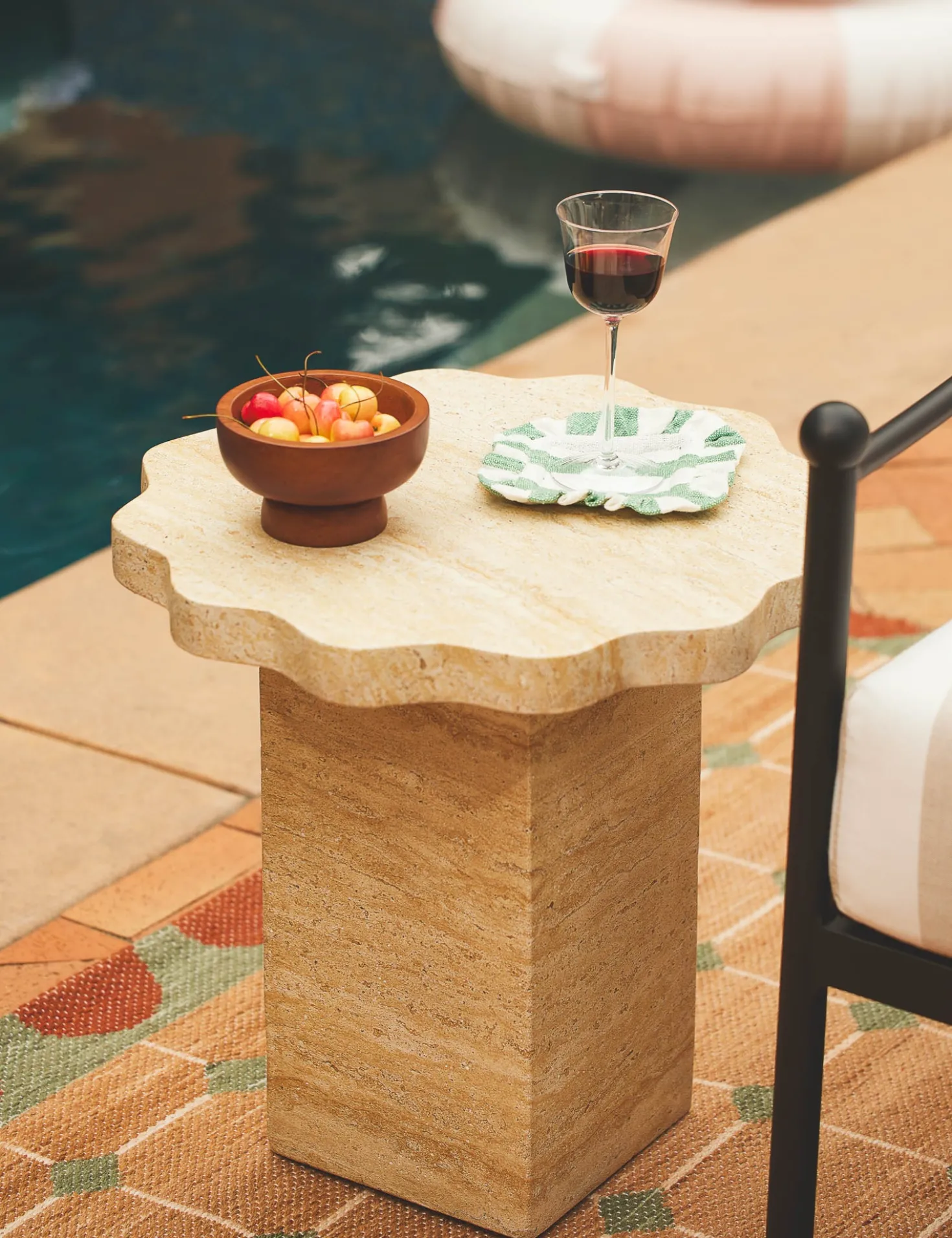Scalloped Indoor / Outdoor Side Table by Sarah Sherman Samuel