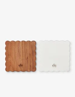 Scalloped Wood Appetizer Cheese Boards (Set of 2) by etúHOME