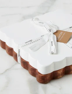 Scalloped Wood Appetizer Cheese Boards (Set of 2) by etúHOME
