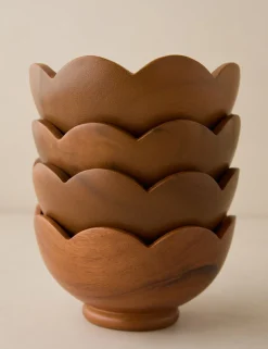 Scalloped Wood Bowls (Set of 4) by Sarah Sherman Samuel