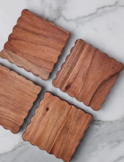 Scalloped Wood Coasters (Set of 4) by etúHOME