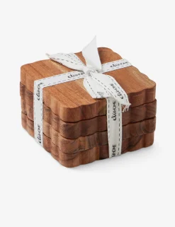 Scalloped Wood Coasters (Set of 4) by etúHOME