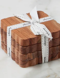 Scalloped Wood Coasters (Set of 4) by etúHOME