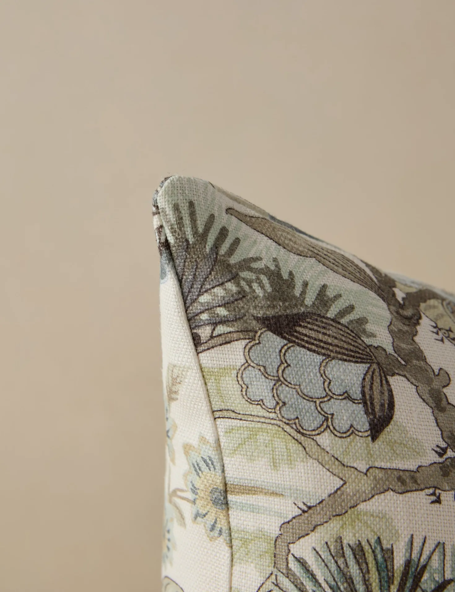 Shenyang Print Linen Pillow by Scalamandre