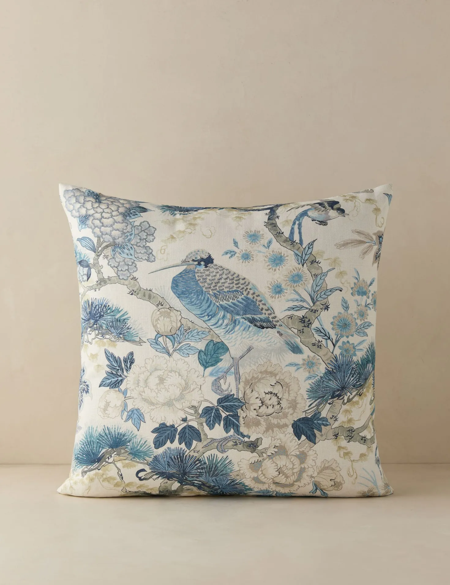 Shenyang Print Linen Pillow by Scalamandre