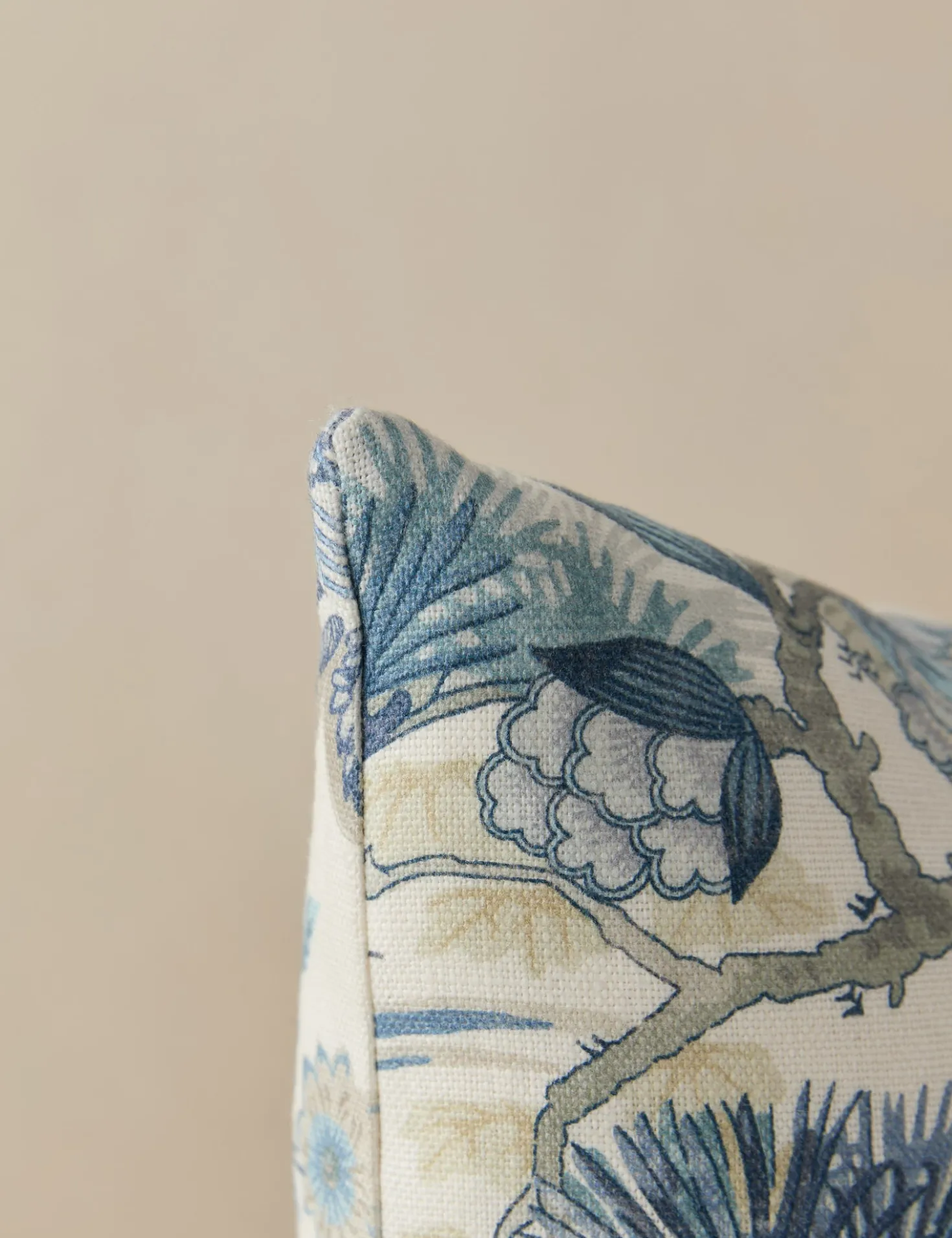 Shenyang Print Linen Pillow by Scalamandre