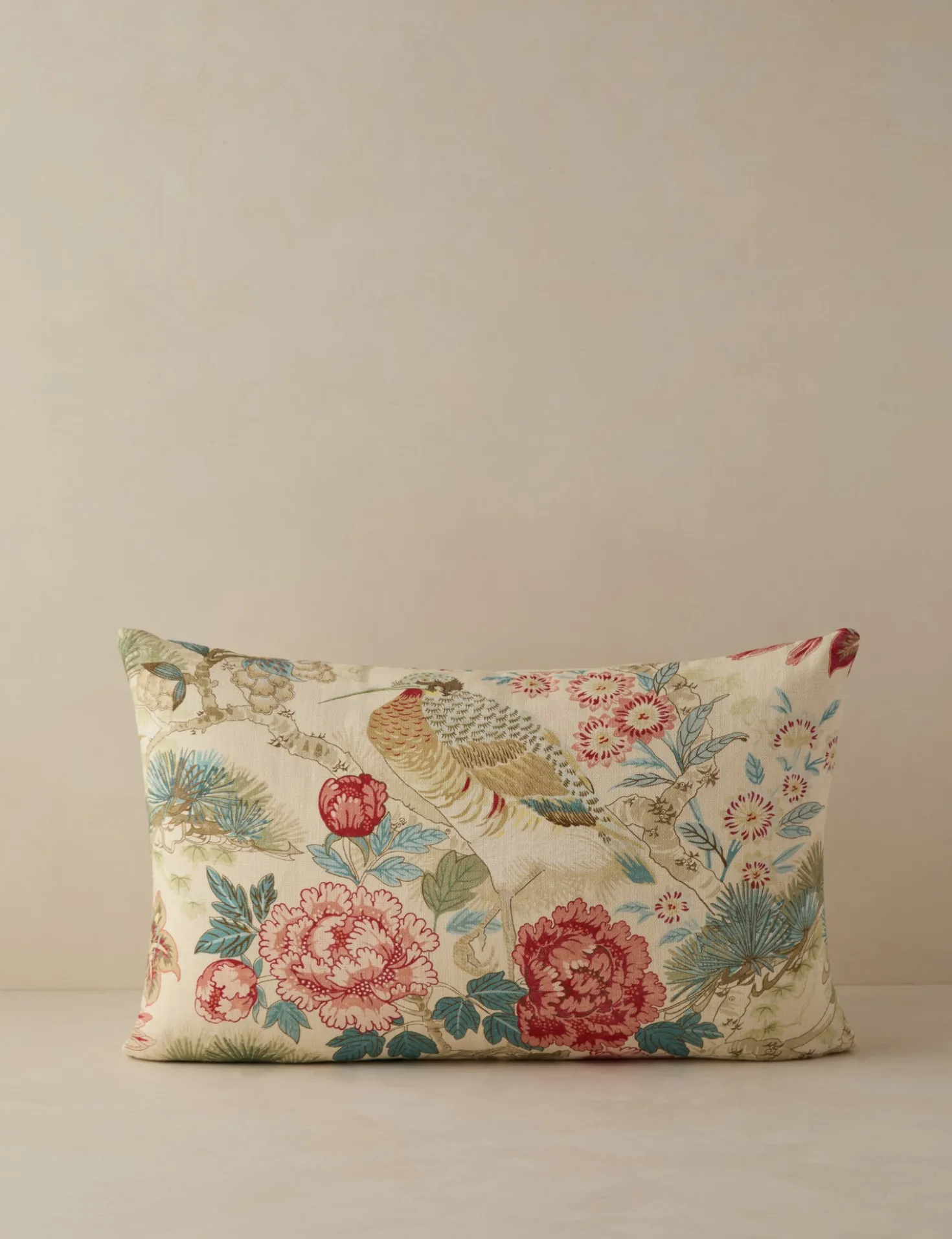 Shenyang Print Linen Pillow by Scalamandre