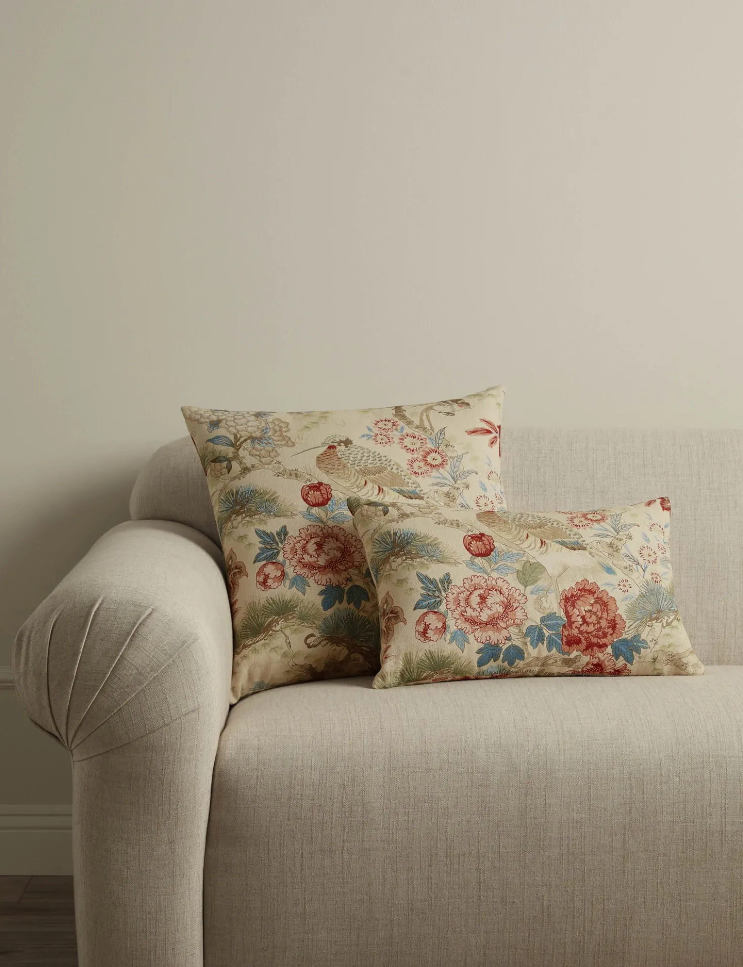 Shenyang Print Linen Pillow by Scalamandre