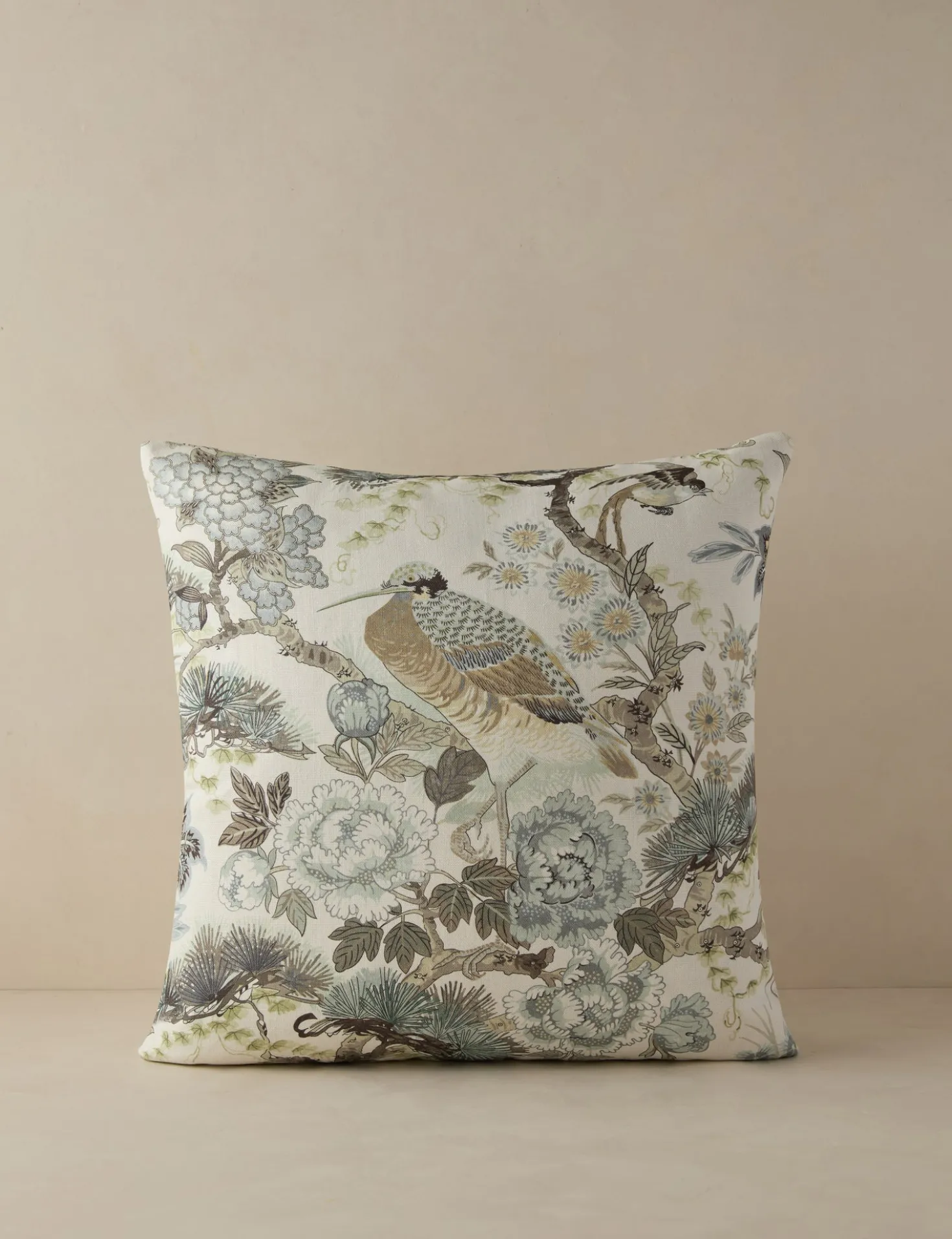 Shenyang Print Linen Pillow by Scalamandre
