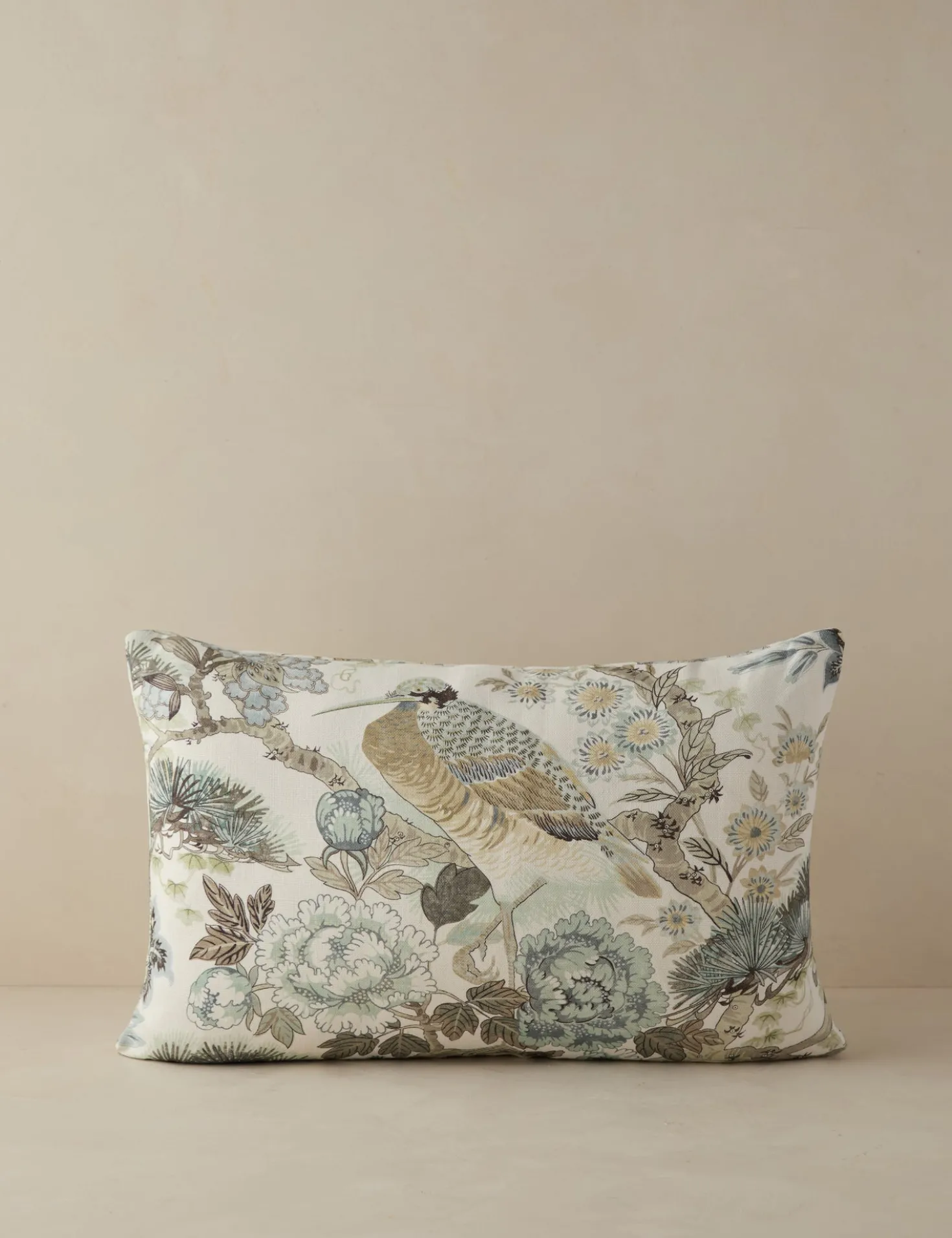 Shenyang Print Linen Pillow by Scalamandre