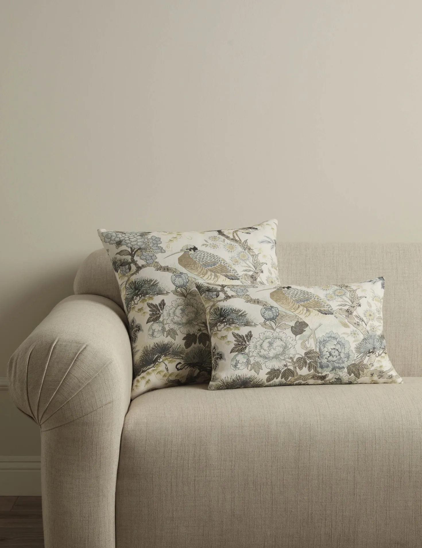 Shenyang Print Linen Pillow by Scalamandre