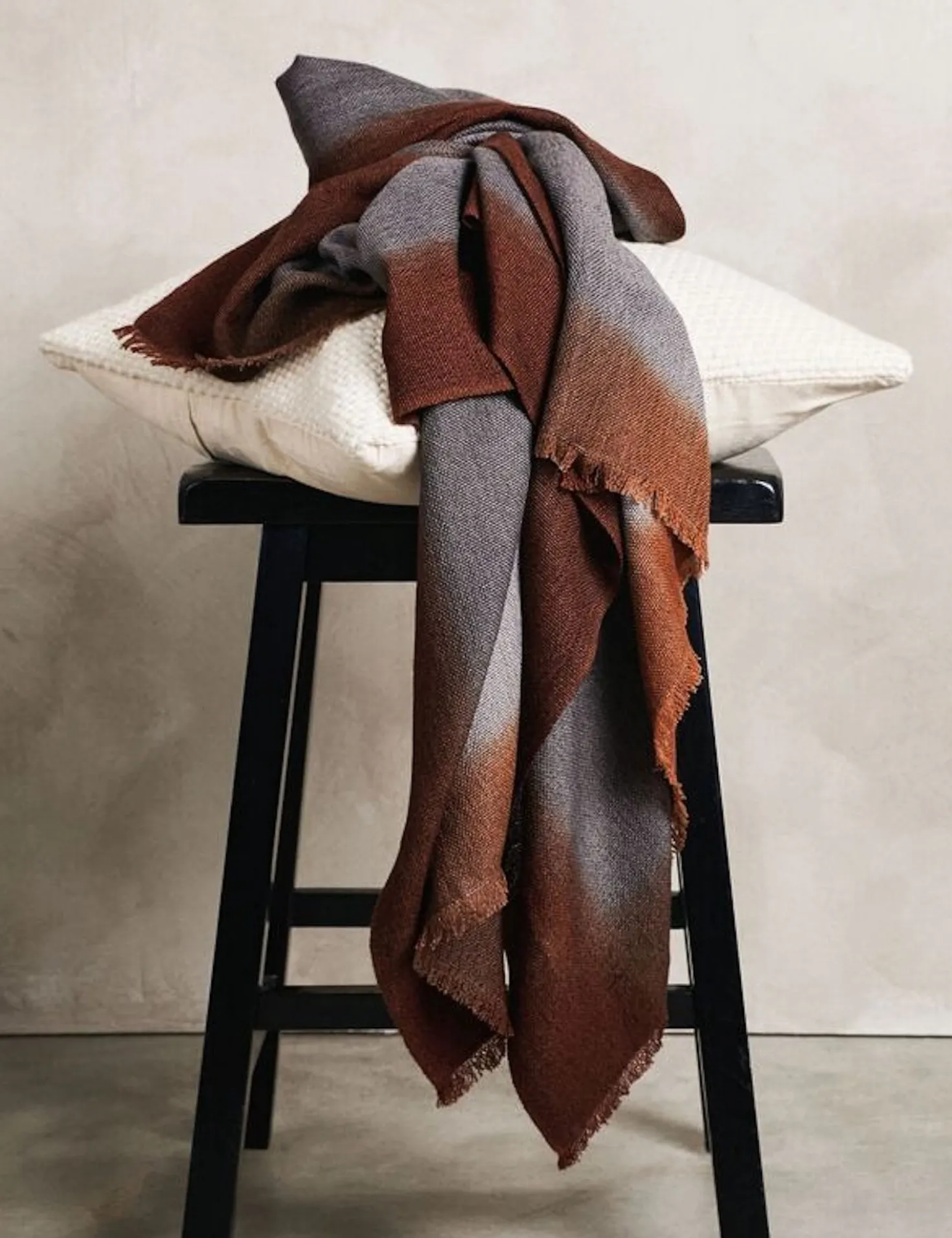 Simply Taupe Wool Throw by Studio Variously