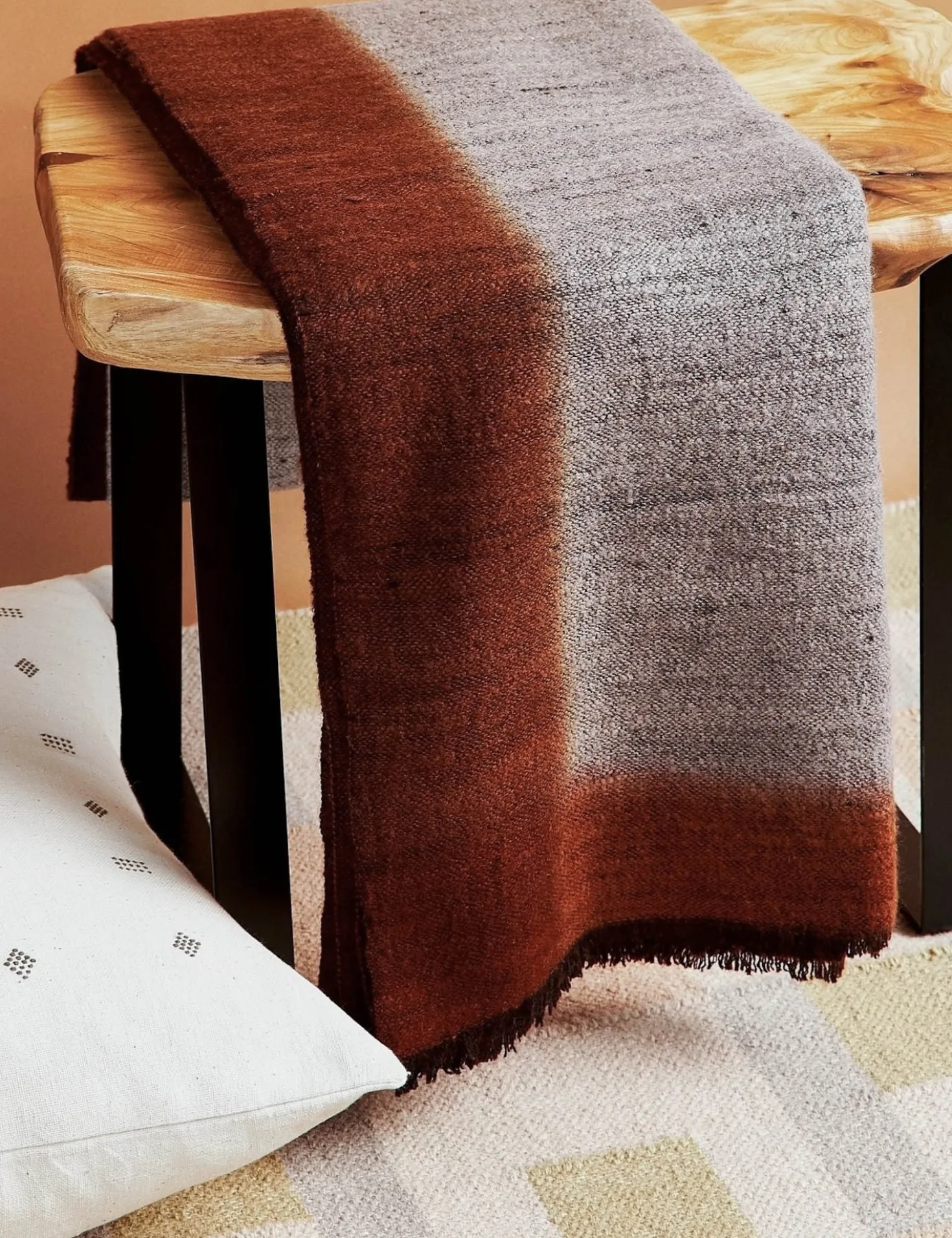Simply Taupe Wool Throw by Studio Variously