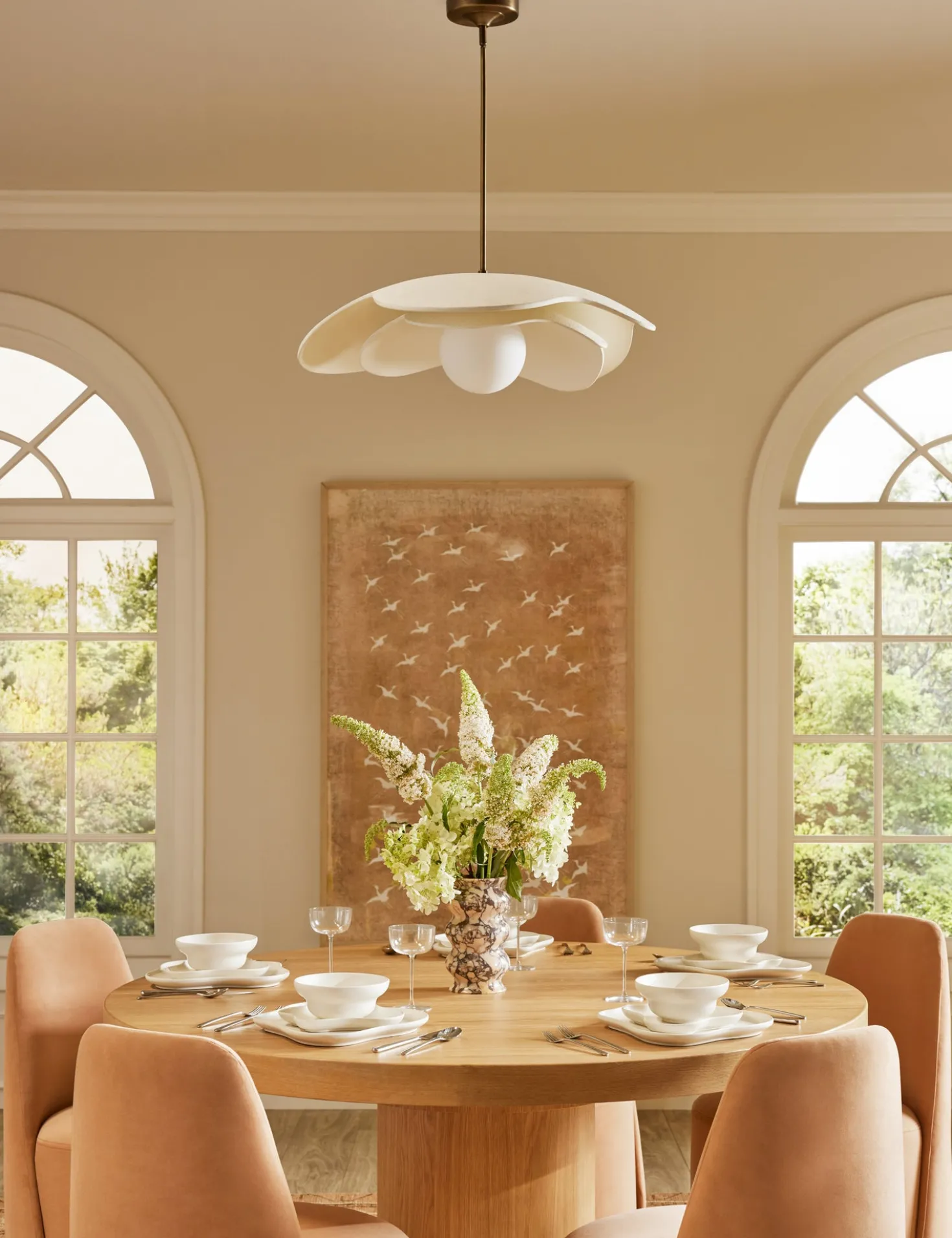Soft Petal Pendant Light by Lolly Lolly Ceramics
