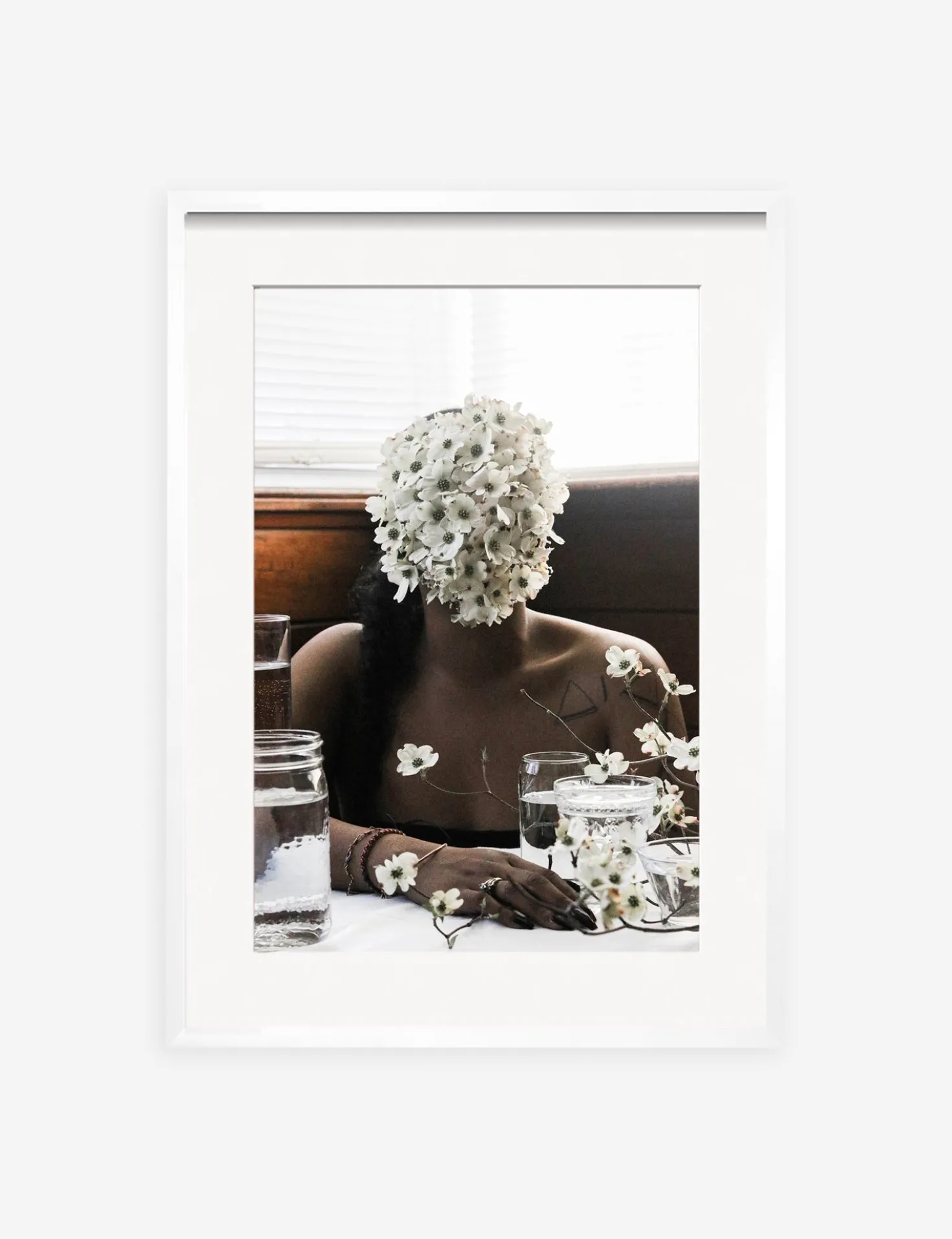 Southern Woman in White Dogwoods Photography Print by Ashley Johnson