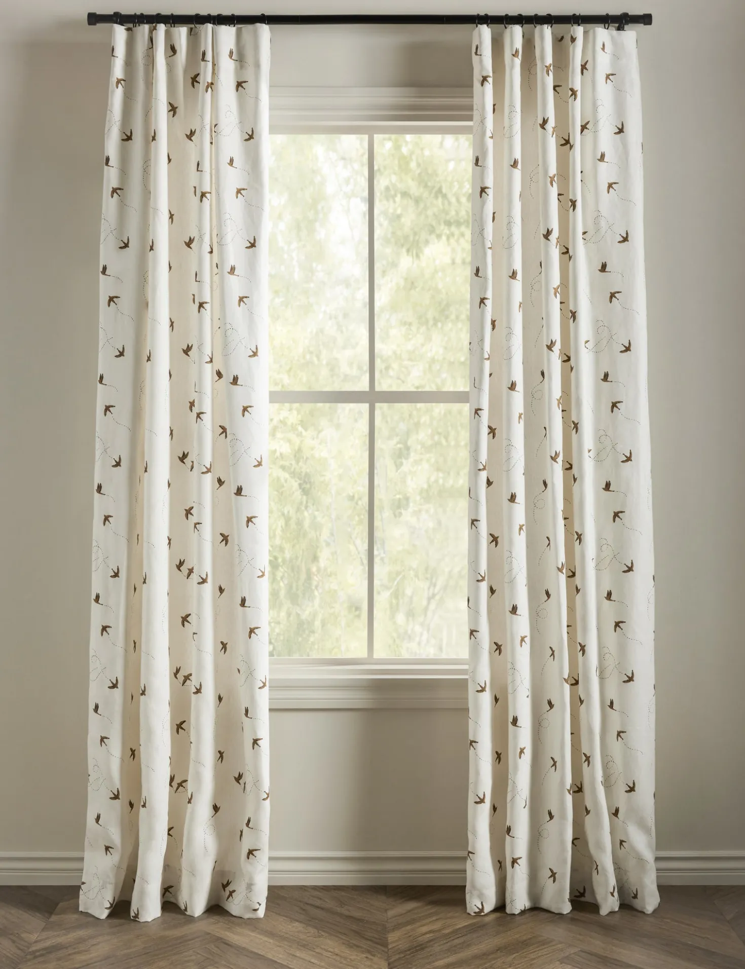 Sparrow Linen Curtain Panel by Rylee + Cru