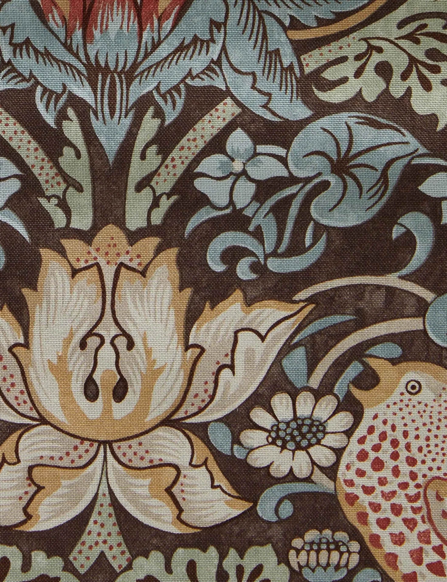 Strawberry Thief Cotton Fabric by Morris & Co.