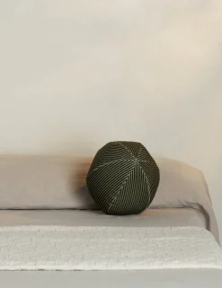Striped Velvet Ball Pillow by Sarah Sherman Samuel