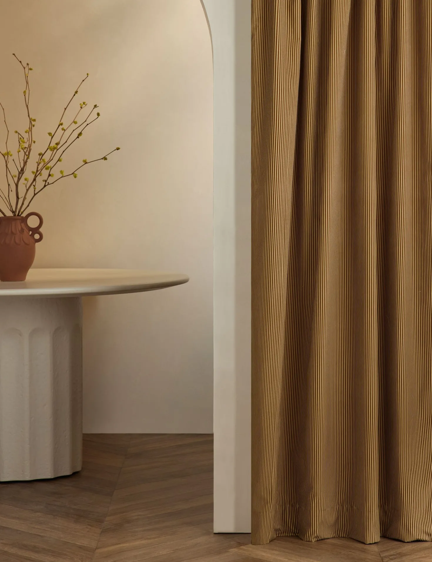 Striped Velvet Curtain Panel by Sarah Sherman Samuel