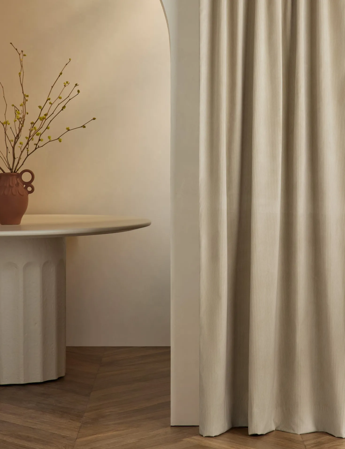Striped Velvet Curtain Panel by Sarah Sherman Samuel