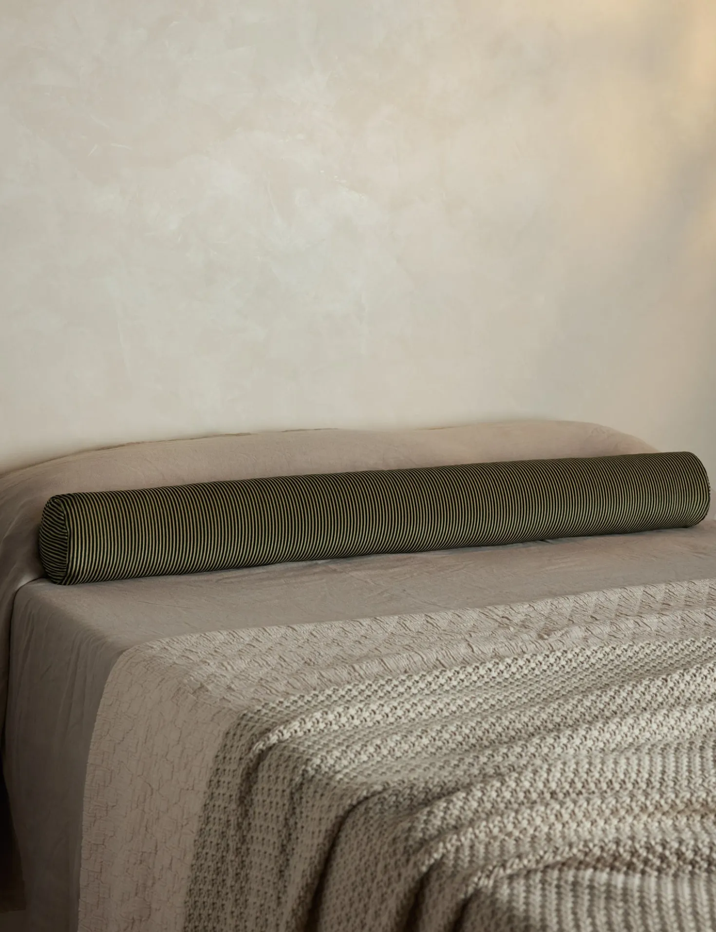 Striped Velvet Long Bolster Pillow by Sarah Sherman Samuel
