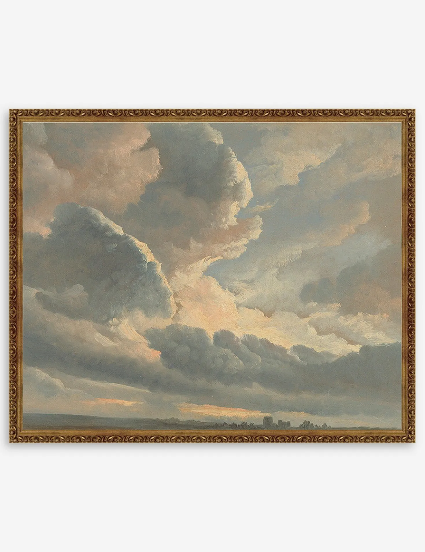 Study of Clouds with a Sunset near Rome Wall Art by Simon Alexandre Clement Denis