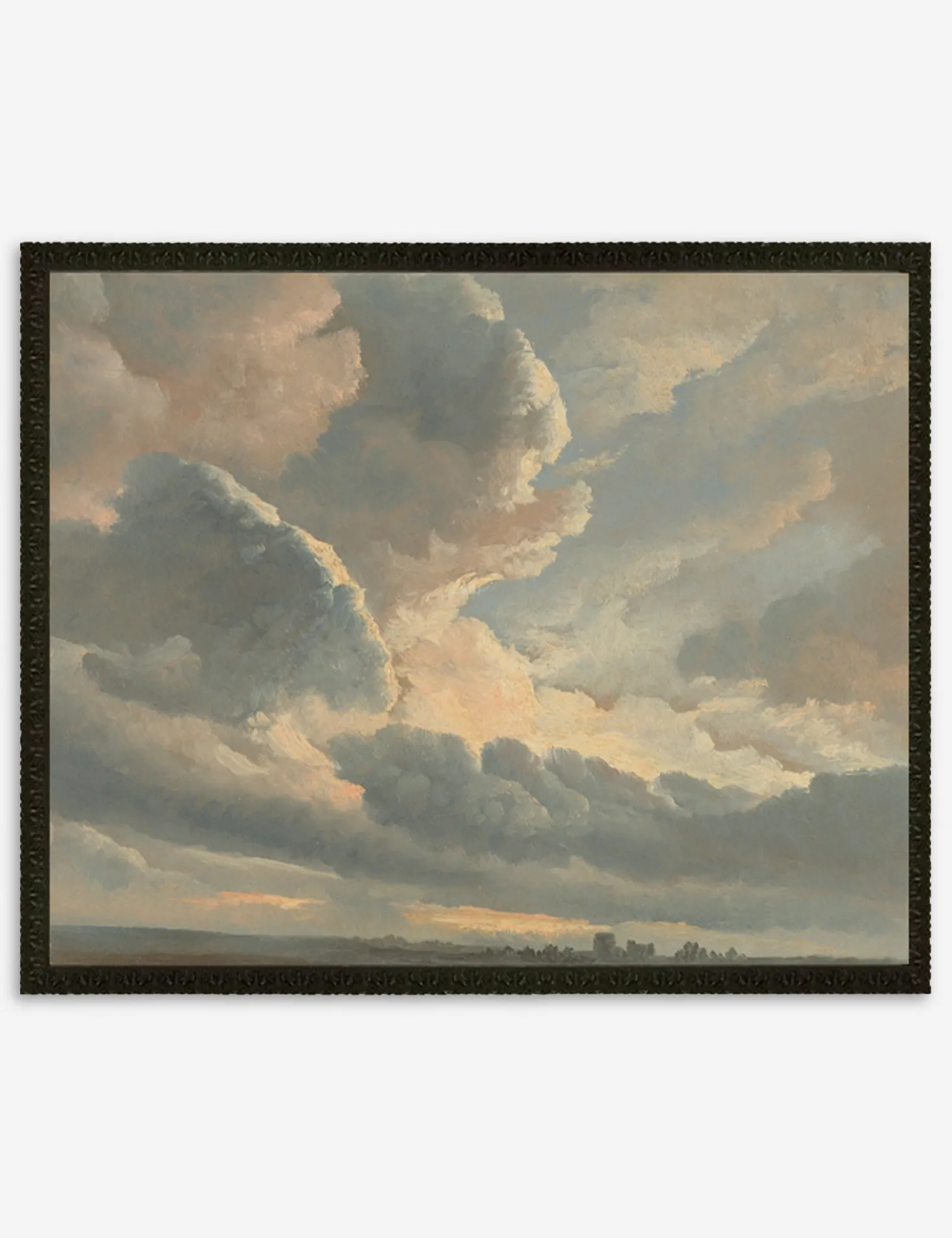 Study of Clouds with a Sunset near Rome Wall Art by Simon Alexandre Clement Denis