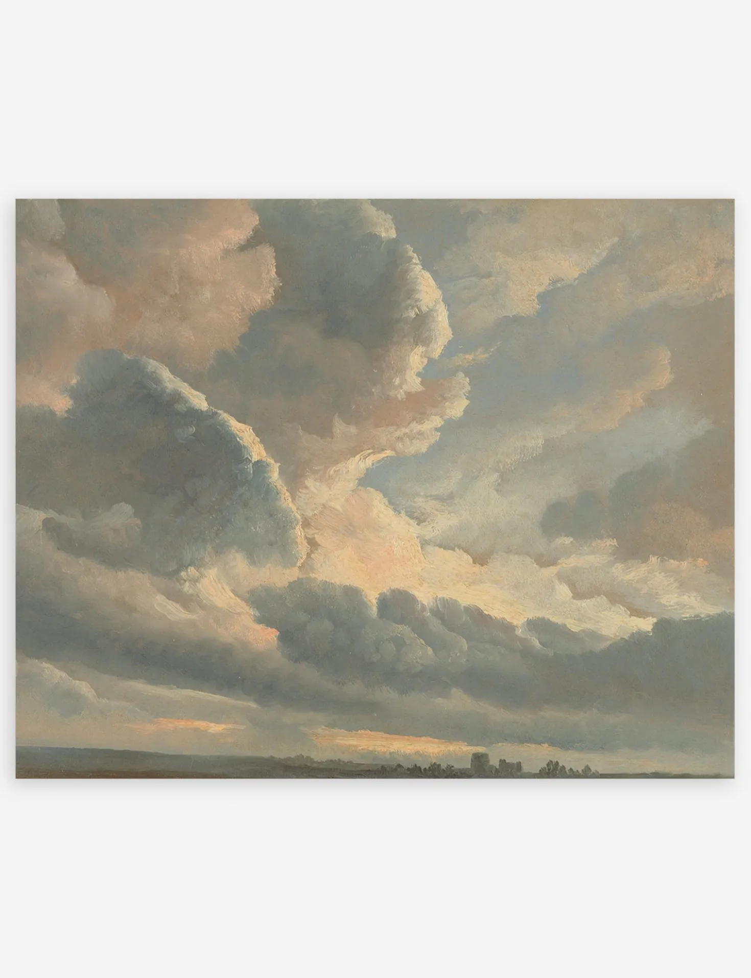 Study of Clouds with a Sunset near Rome Wall Art by Simon Alexandre Clement Denis
