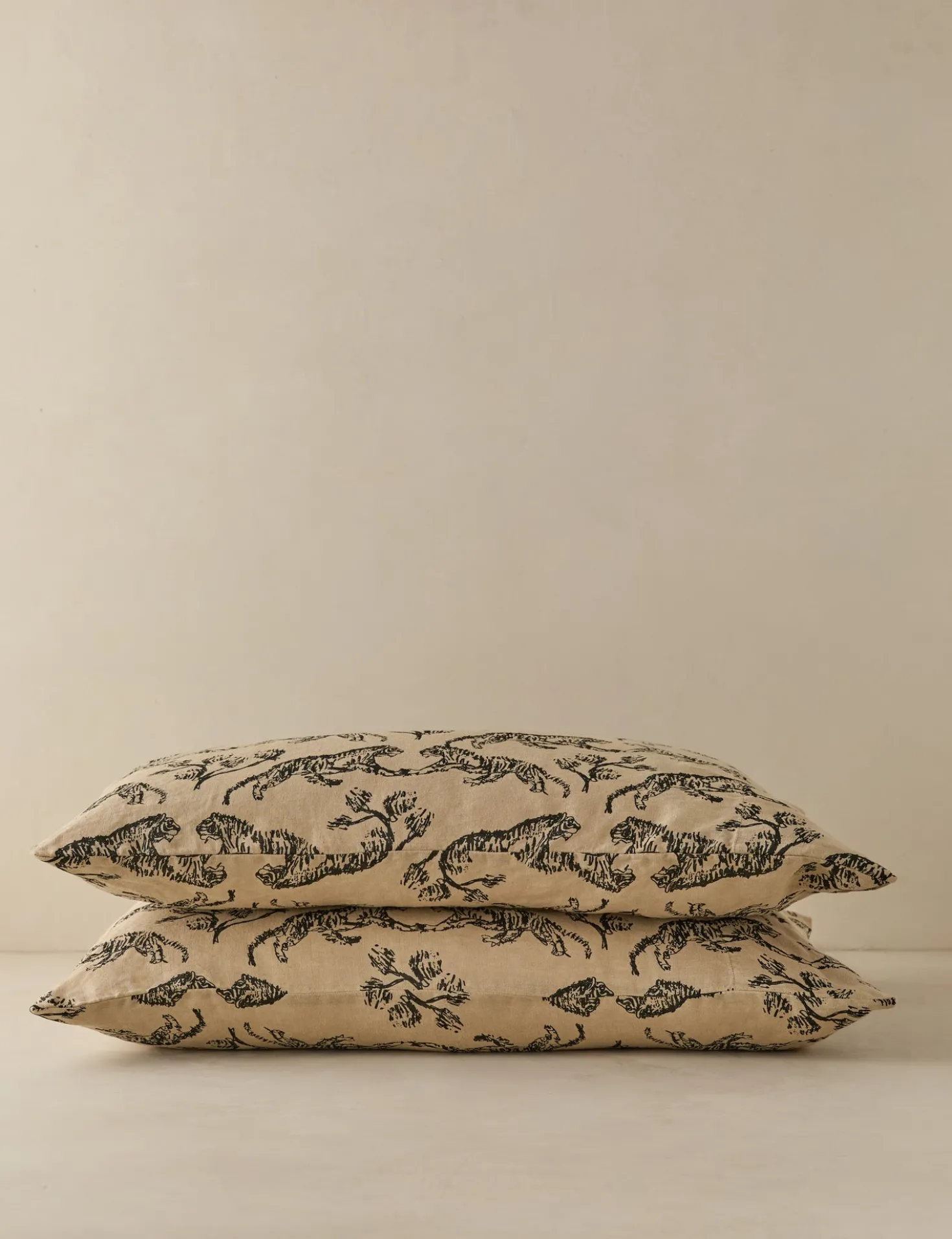 Tiger Hemp Pillowcase (Set of 2) by Sarah Sherman Samuel
