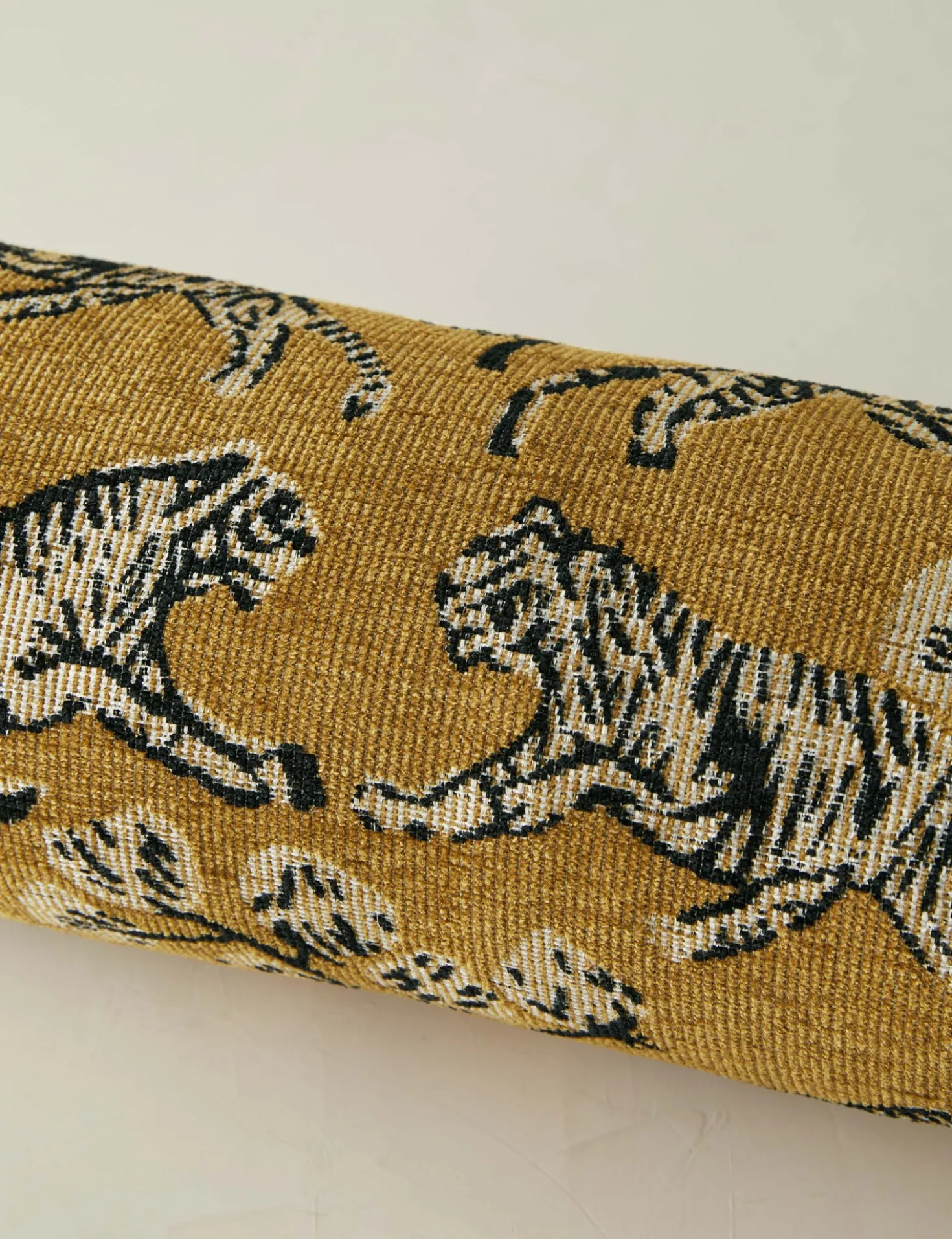 Tiger Jacquard Bolster Pillow by Sarah Sherman Samuel