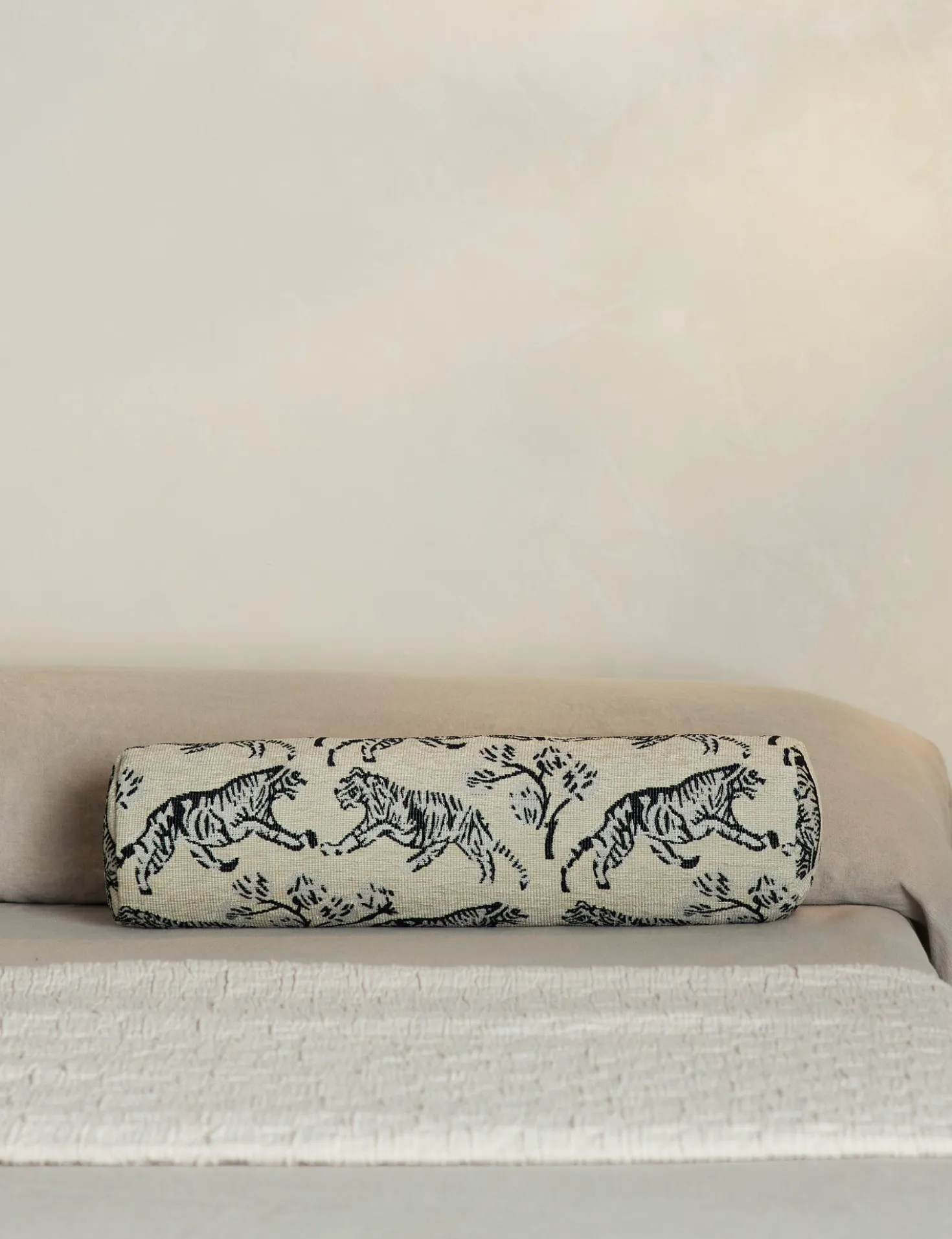 Tiger Jacquard Bolster Pillow by Sarah Sherman Samuel