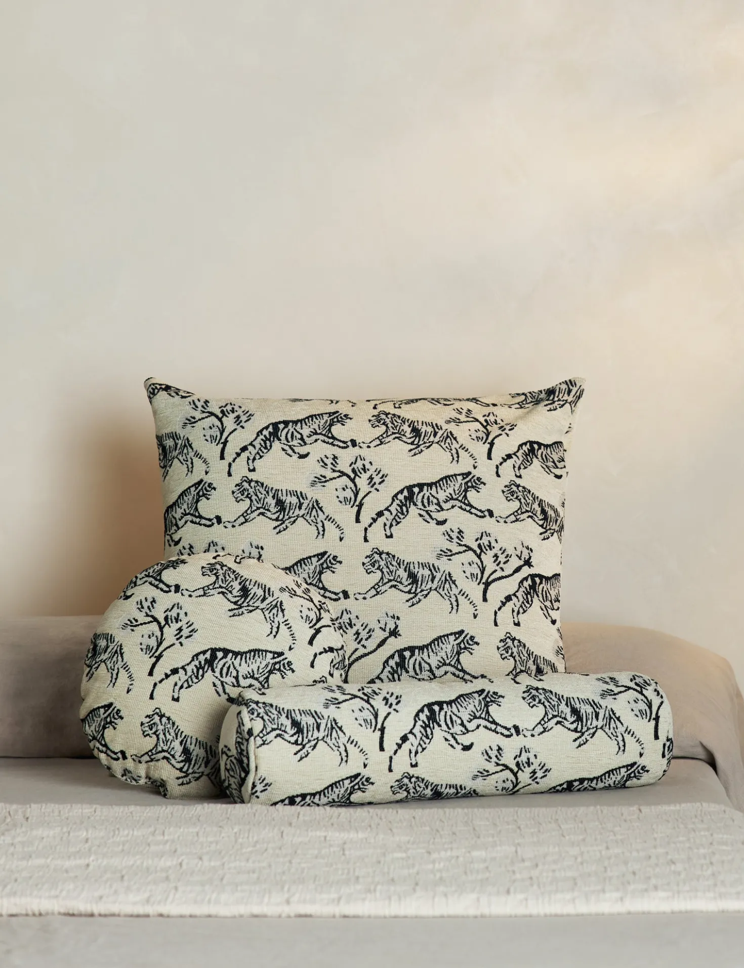 Tiger Jacquard Pillow by Sarah Sherman Samuel