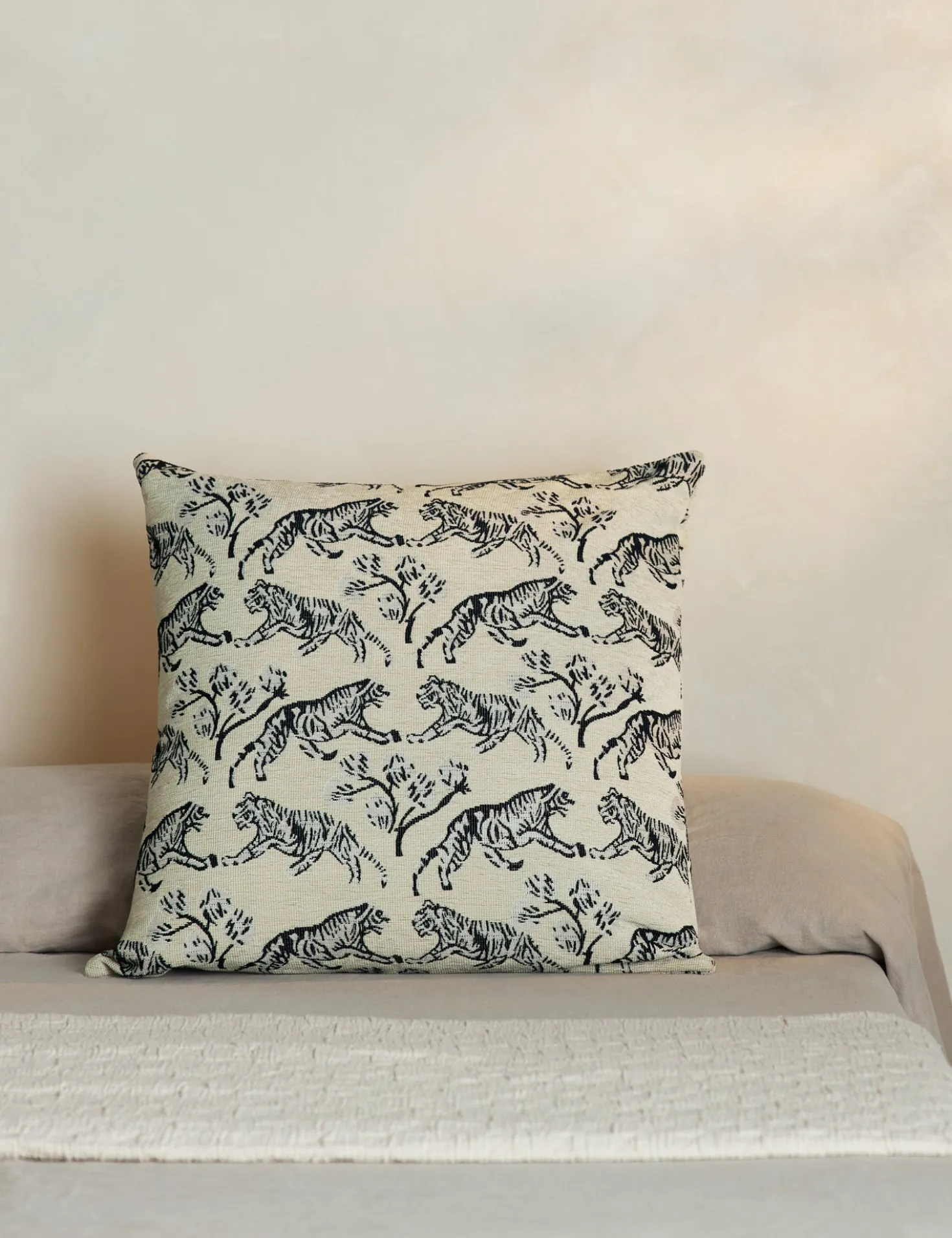 Tiger Jacquard Pillow by Sarah Sherman Samuel