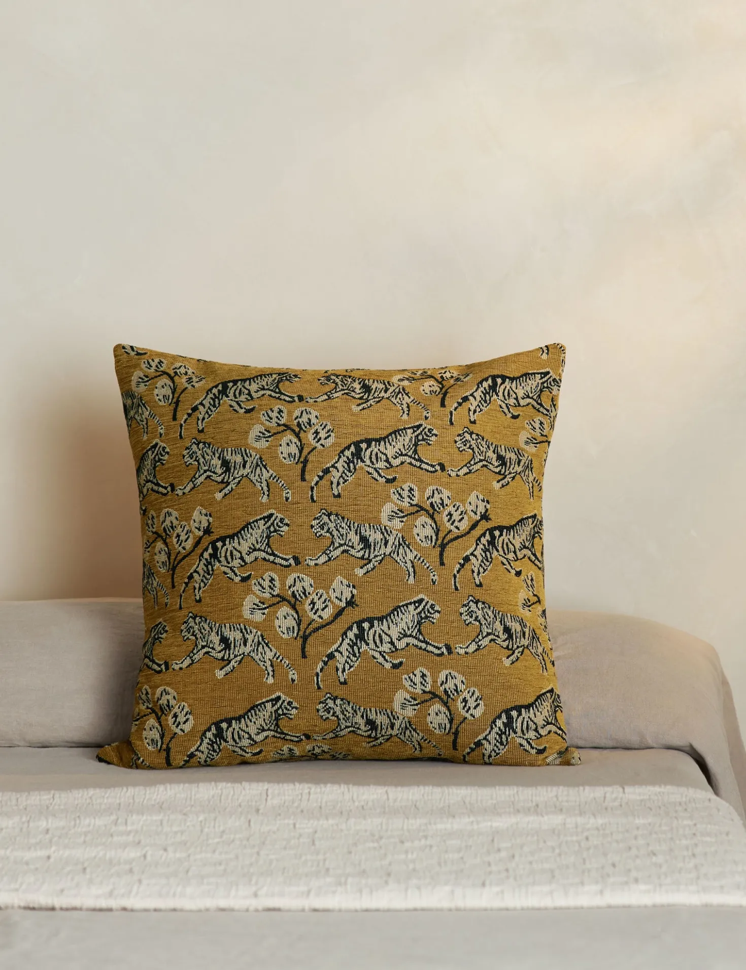 Tiger Jacquard Pillow by Sarah Sherman Samuel
