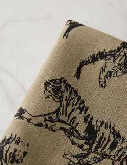 Tiger Linen Napkins (Set of 4) by Sarah Sherman Samuel