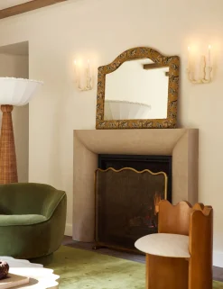 Tiger Upholstered Mantel Mirror by Sarah Sherman Samuel