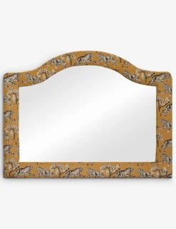 Tiger Upholstered Mantel Mirror by Sarah Sherman Samuel