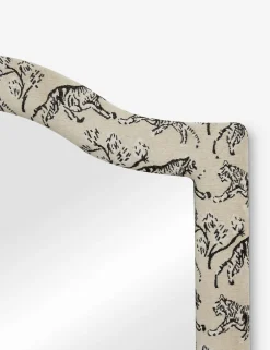 Tiger Upholstered Mantel Mirror by Sarah Sherman Samuel