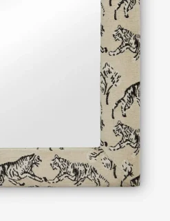 Tiger Upholstered Mantel Mirror by Sarah Sherman Samuel