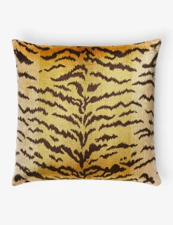 Tigre Silk Pillow by Scalamandré
