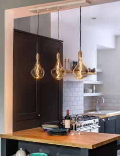 Triple Linear Pendant Light with Voronoi II by Tala