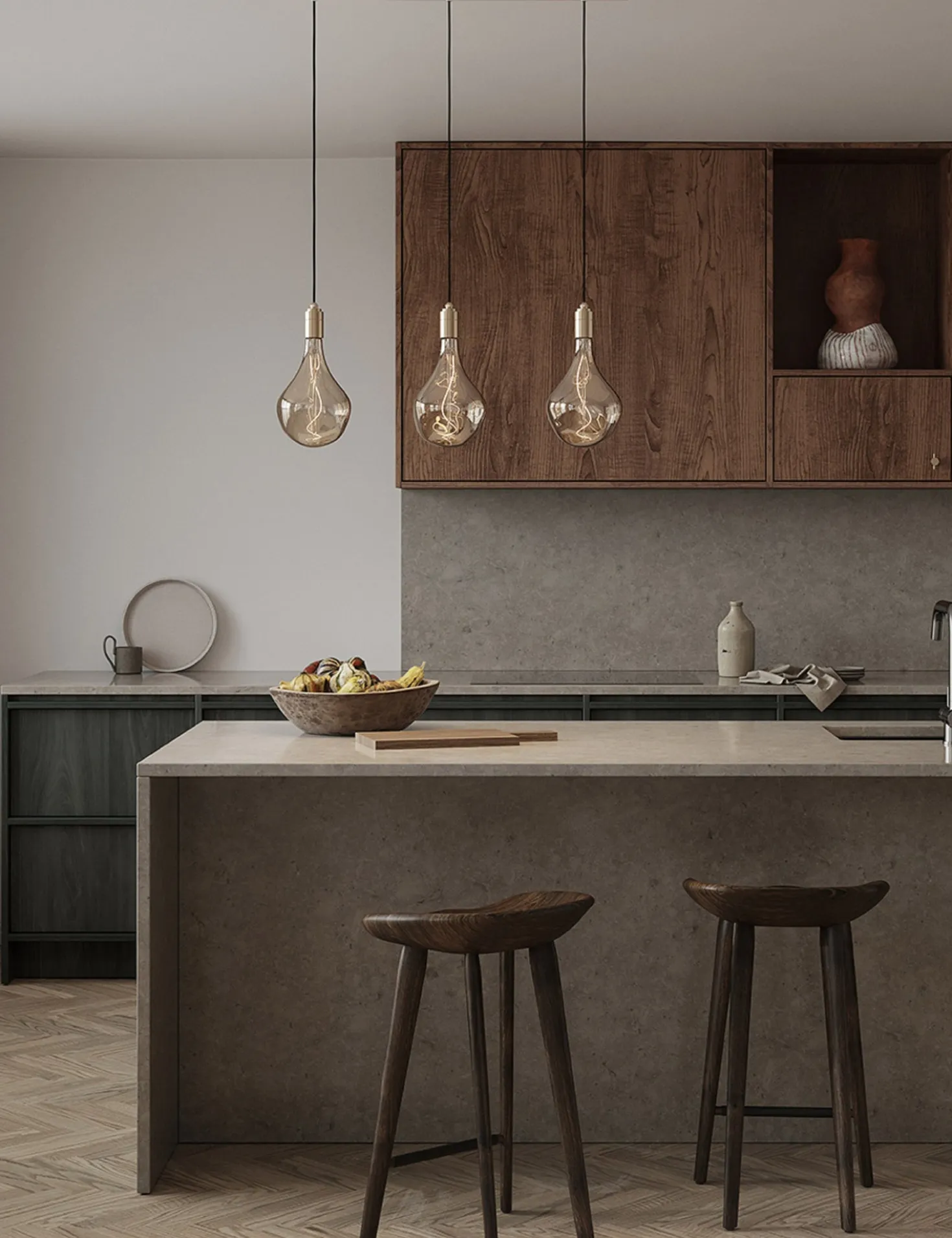 Triple Linear Pendant Light with Voronoi II by Tala