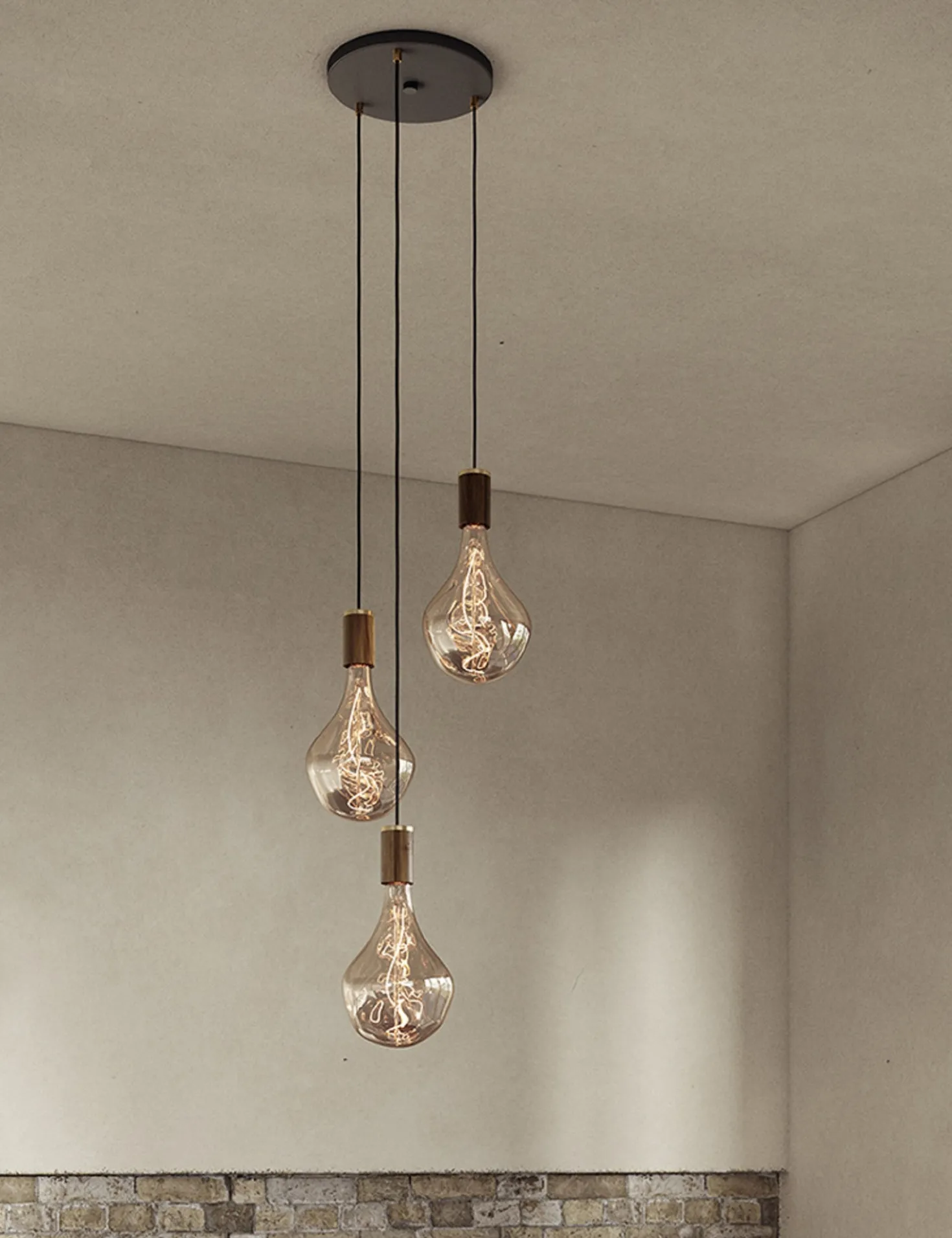 Triple Pendant Light with Voronoi II by Tala